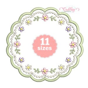 Scalloped Floral Monogram Frame