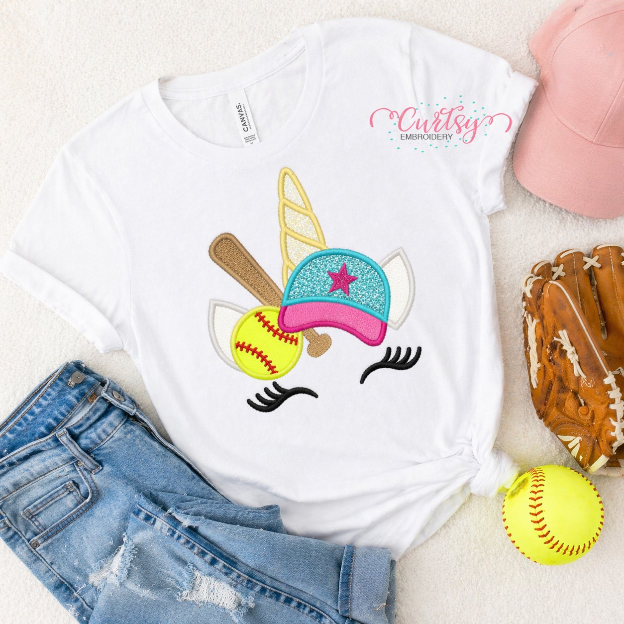 Softball Unicorn Applique _ Logo 1