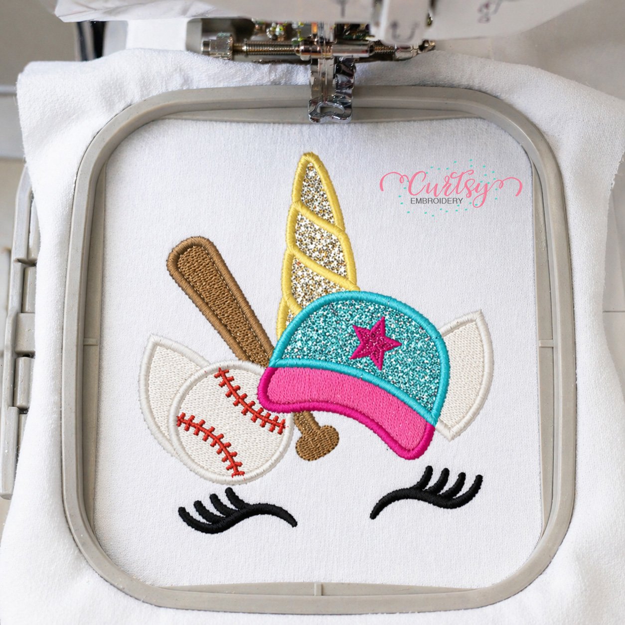 Softball Unicorn Applique _ Logo 3