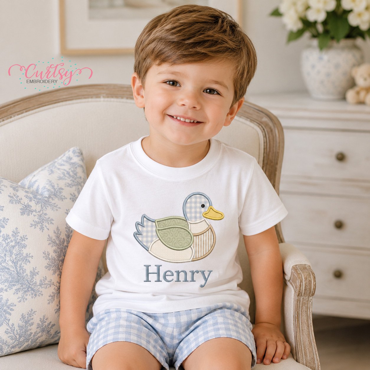 Boy Duck Applique Design _ Logo 2 Boy Duck Applique Design _ Logo 2