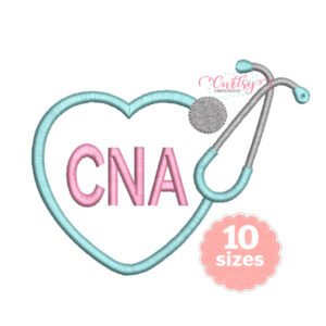 Stethoscope Heart CNA Embroidery