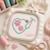 Heart Stethoscope Paws Embroidery Design _ Logo 3