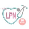 LPN Heart Stethoscope Embroidery Design _ Website