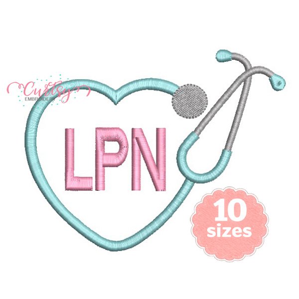 LPN Heart Stethoscope Embroidery Design _ Website LPN Heart Stethoscope Embroidery Design _ Website