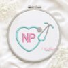 NP Stethoscope Heart Embroidery Design _ Logo 3