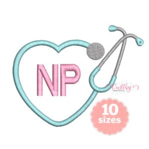 Stethoscope Heart NP Embroidery