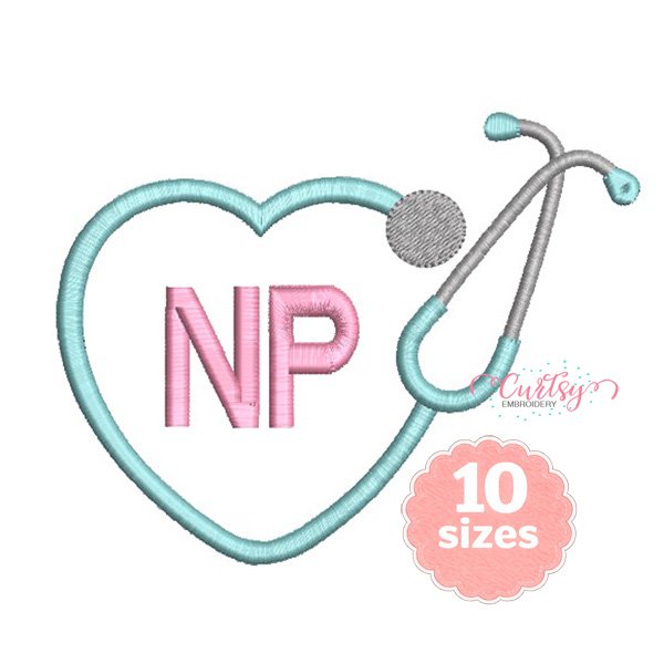 NP Stethoscope Heart Embroidery Design _ Website NP Stethoscope Heart Embroidery Design _ Website