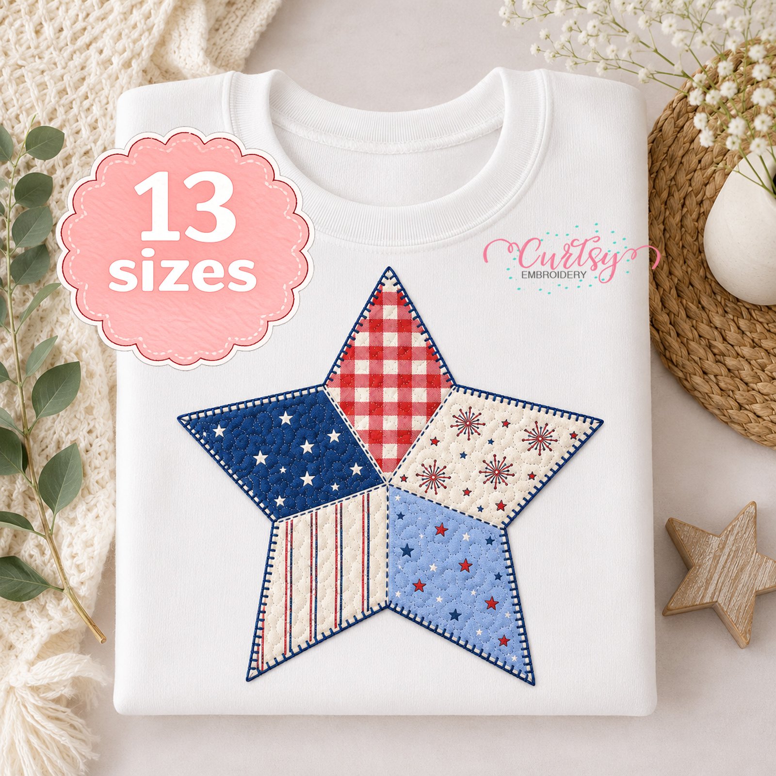 Quilted Star Applique Design _ Etsy 2000