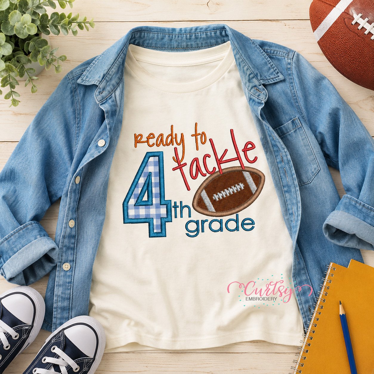 Ready To Tackle 4th Grade Applique Design _ Logo 1 Ready To Tackle 4th Grade Applique Design _ Logo 1