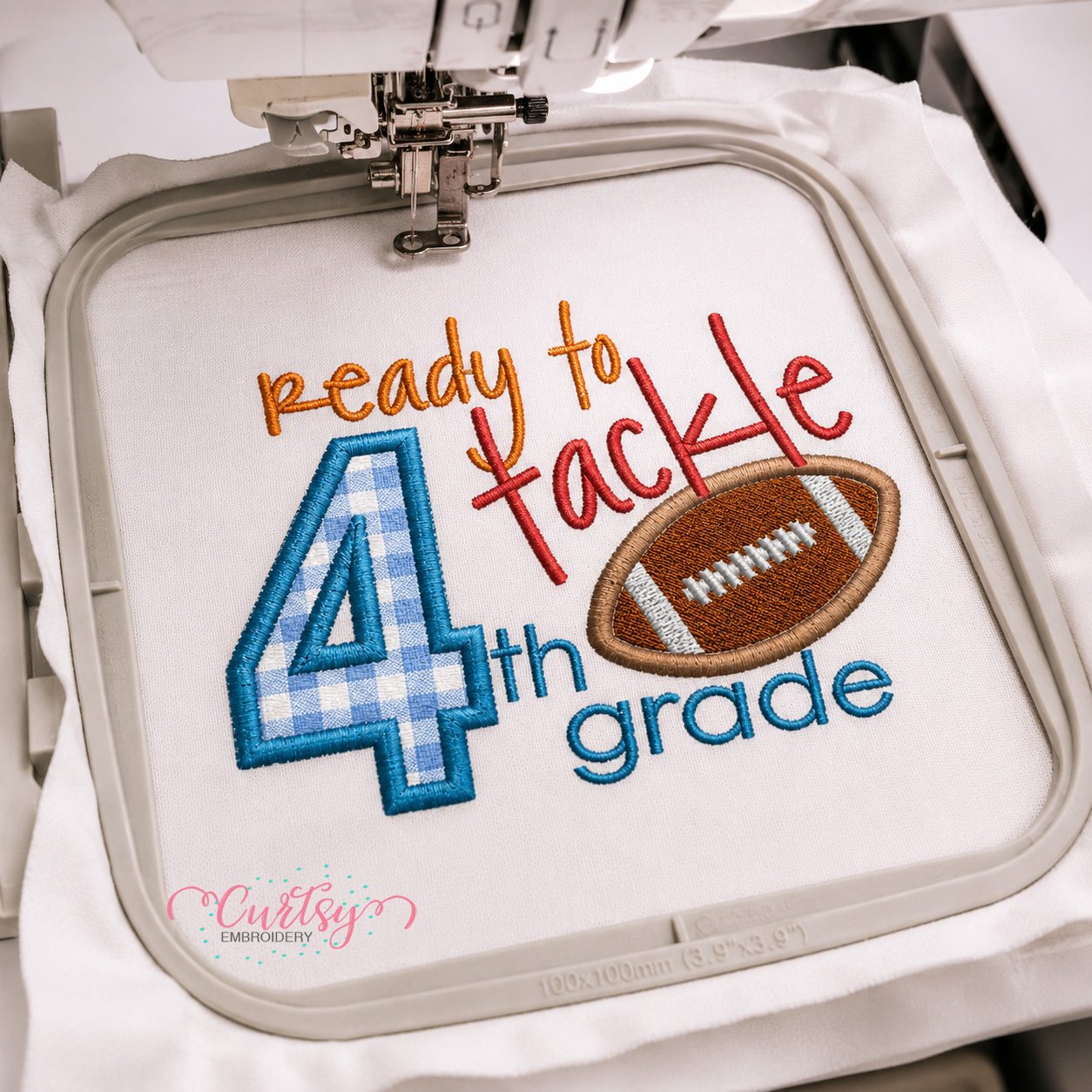 Ready To Tackle 4th Grade Applique Design _ Logo 3 Ready To Tackle 4th Grade Applique Design _ Logo 3