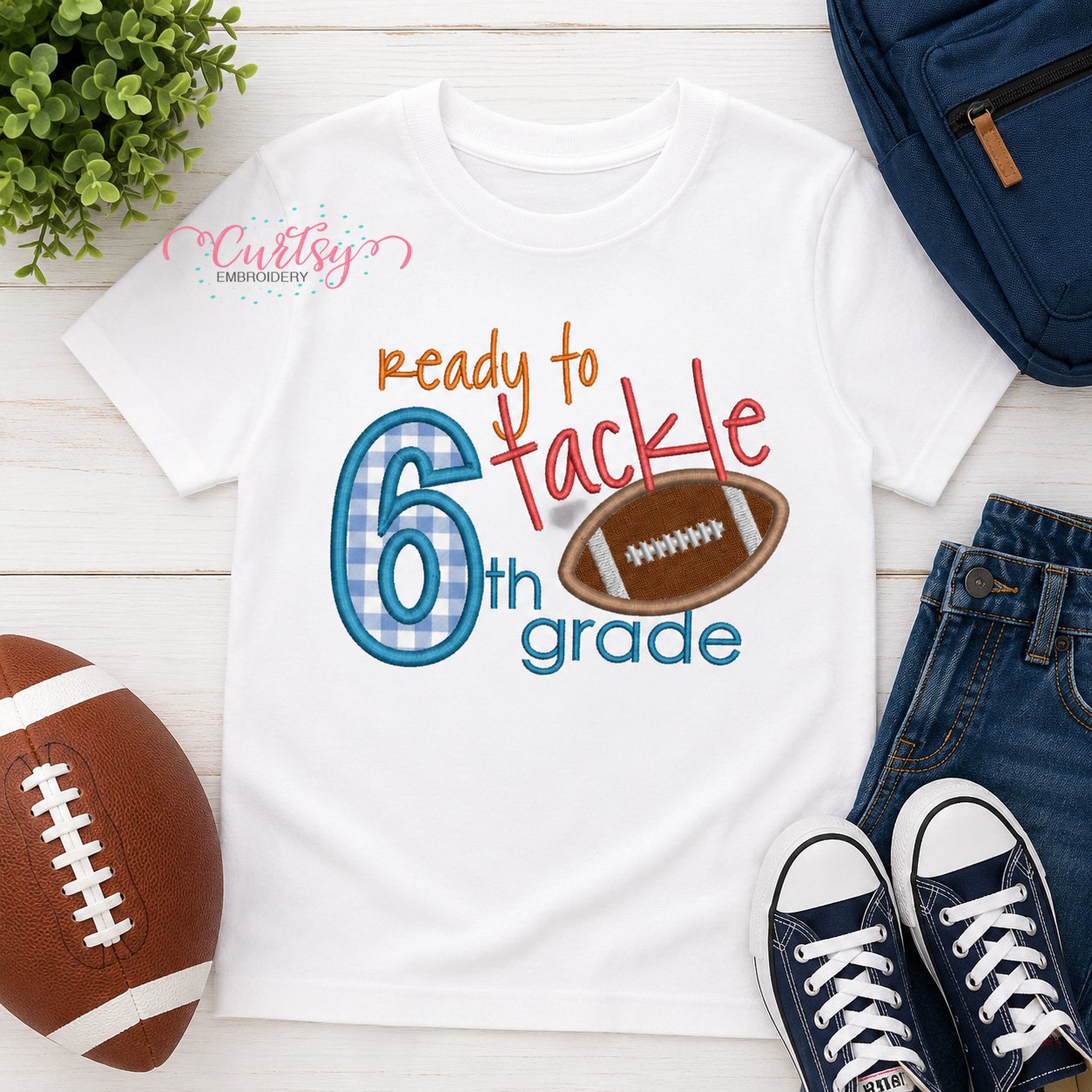 Ready To Tackle 6th Grade Applique Design _ Logo 1 Ready To Tackle 6th Grade Applique Design _ Logo 1
