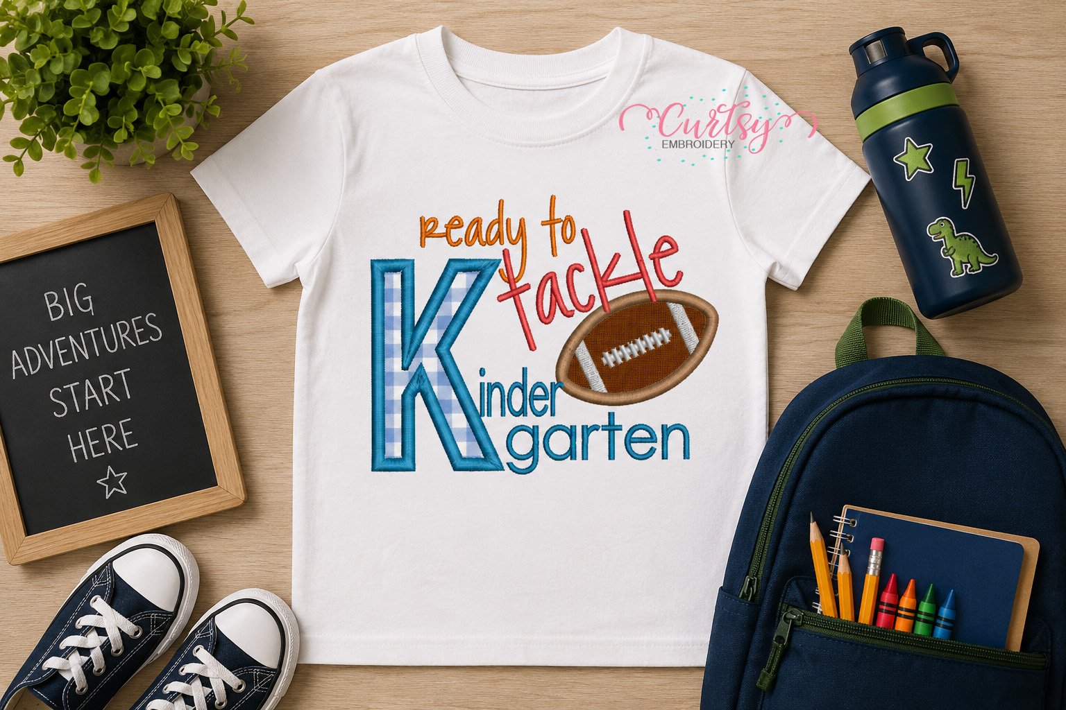 Ready To Tackle Kindergarten Applique Design _ Logo 1