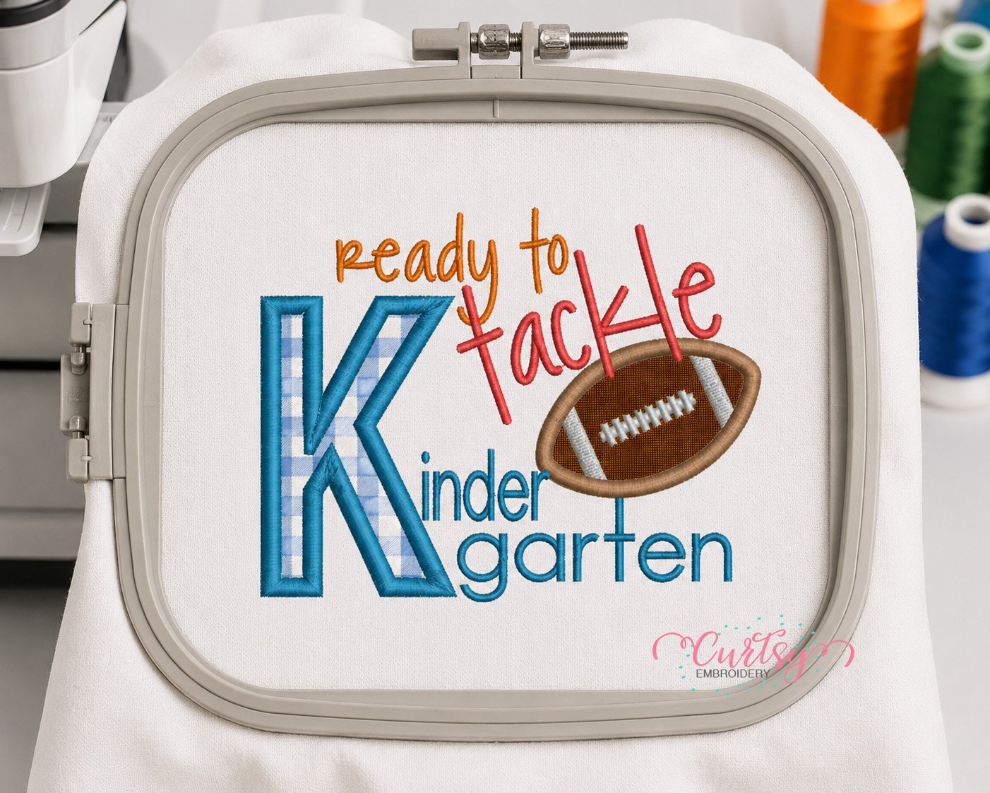 Ready To Tackle Kindergarten Applique Design _ Logo 3