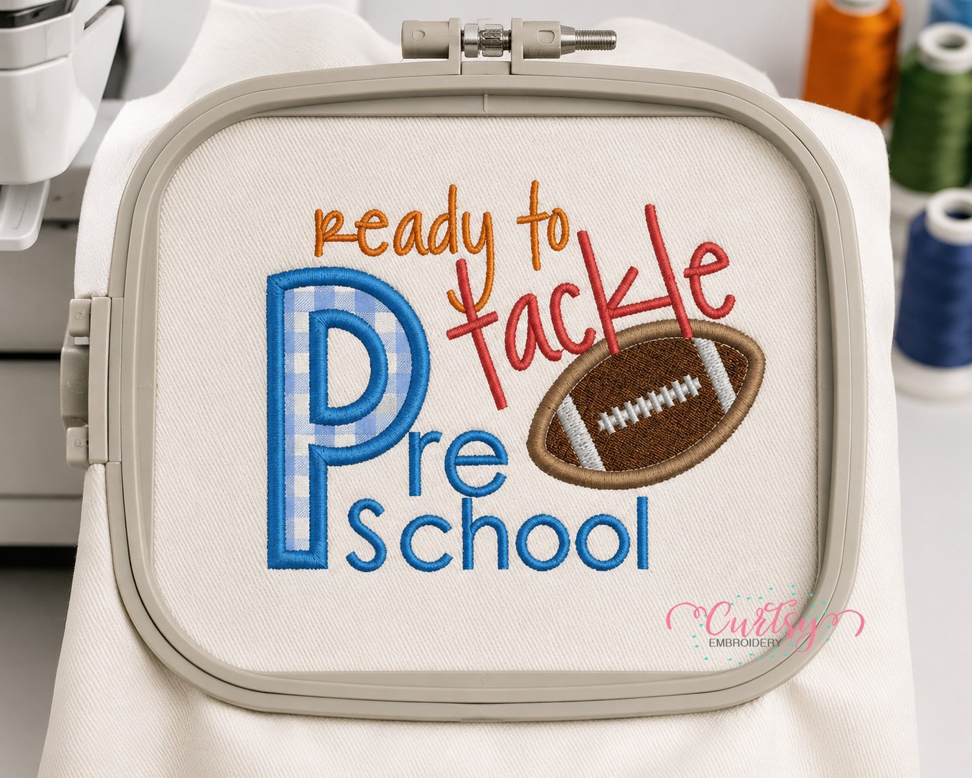 Ready To Tackle Preschool Applique Design _ Logo 3