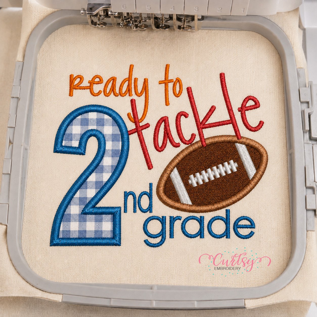Ready to Tackle 2nd Grade Applique Design _ Logo 3
