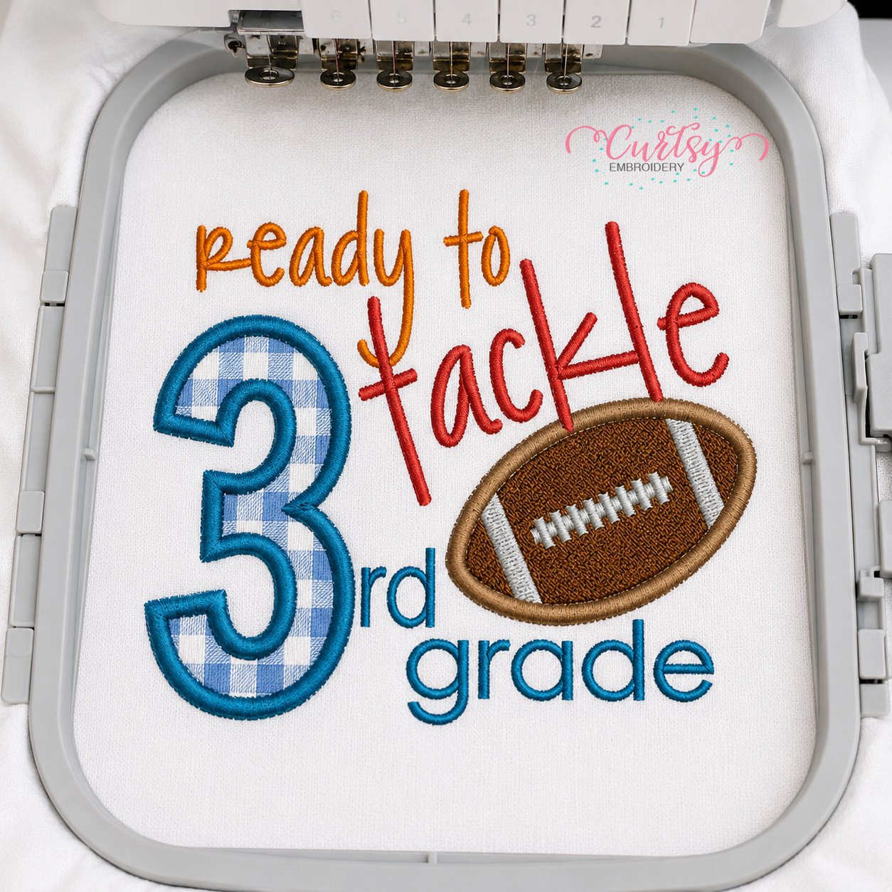 Ready to Tackle 3rd Grade Applique Design _ Logo 3