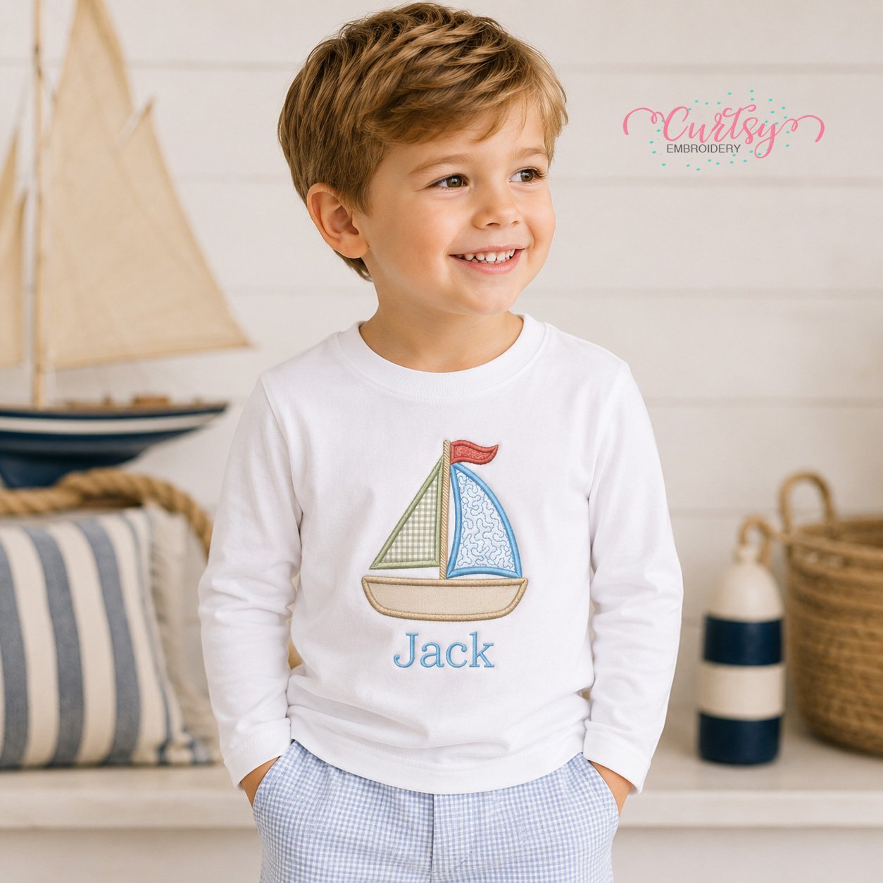 Sailboat Applique Design _ Logo 2