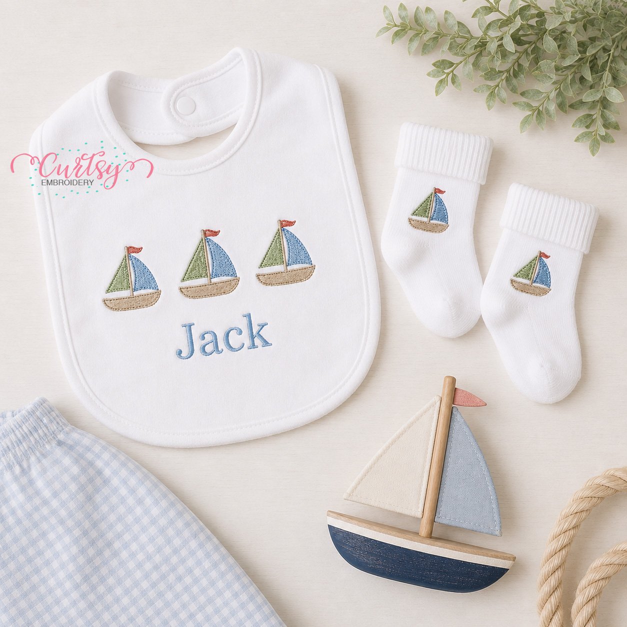 Sailboat Mini Embroidery Designs _ Logo 1