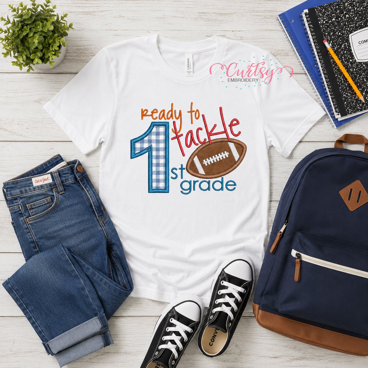 Tackle 1st Grade Embroidery Design _ Logo 1 Tackle 1st Grade Embroidery Design _ Logo 1