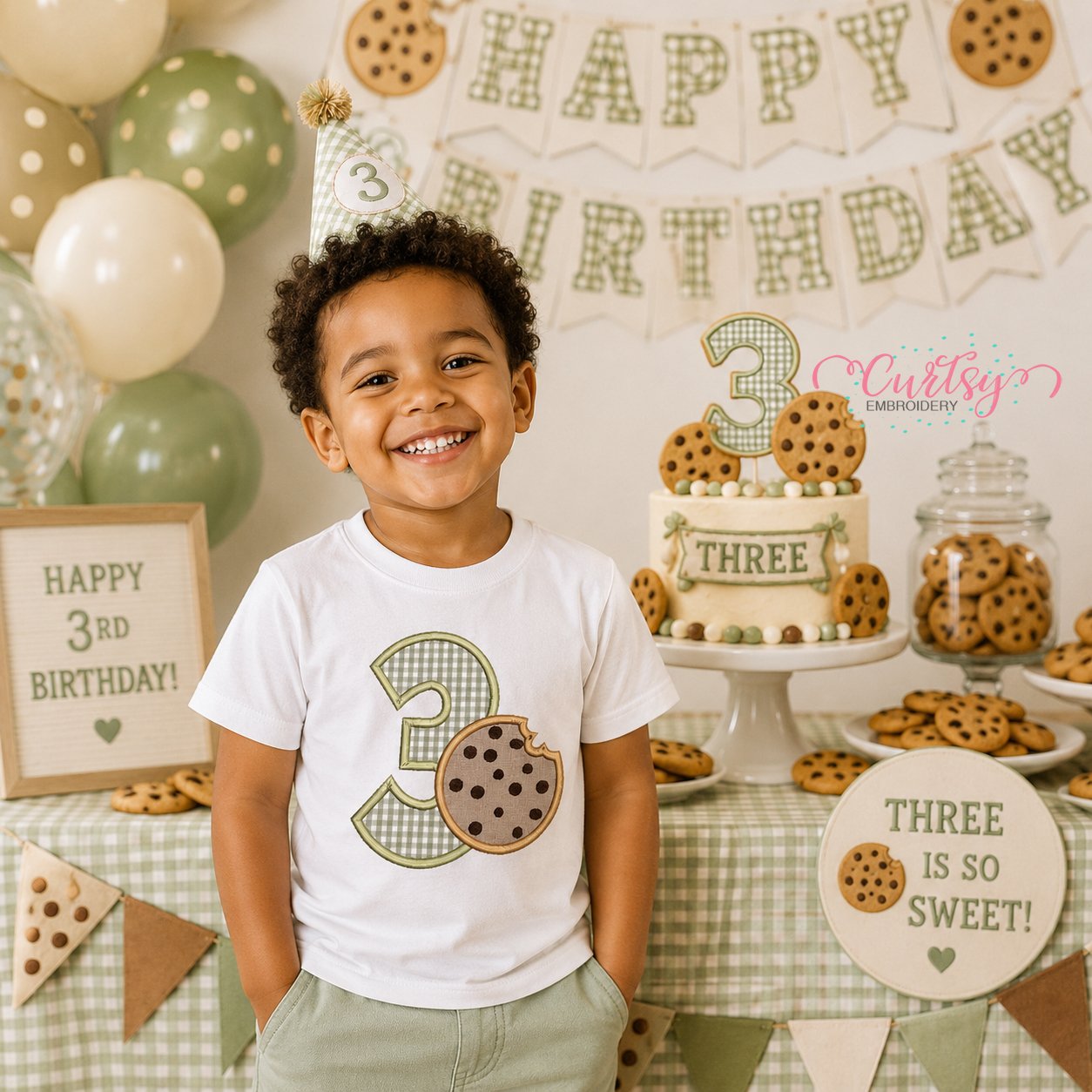 3rd Birthday Cookie Applique Design _ Logo 2