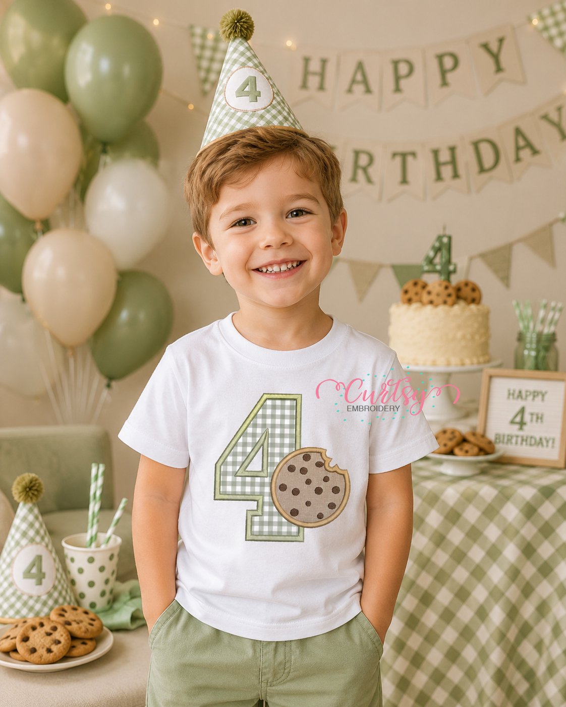 4th Birthday Cookie Applique Design _ Logo 1 4th Birthday Cookie Applique Design _ Logo 1