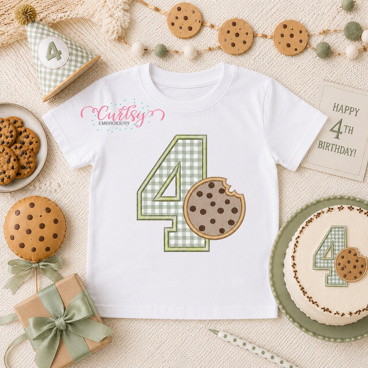 4th Birthday Cookie Applique Design _ Logo 2 4th Birthday Cookie Applique Design _ Logo 2
