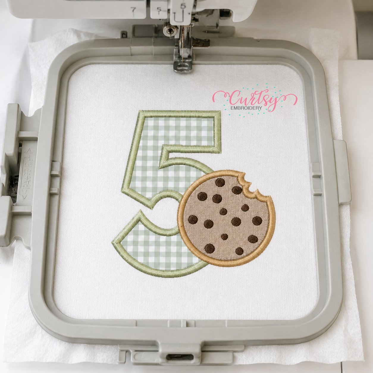 5th Birthday Cookie Applique Design _ Logo 3