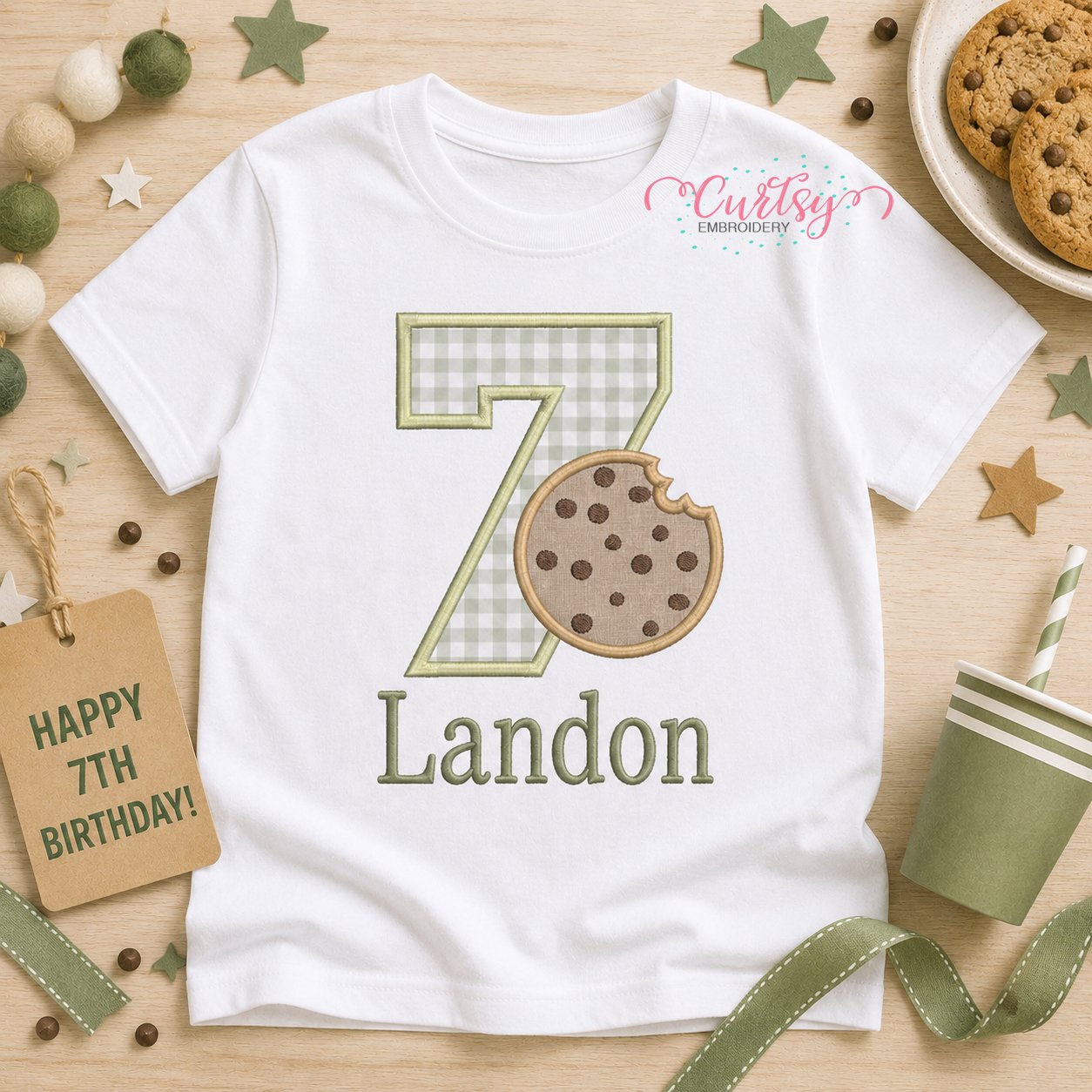 7th Birthday Cookie Applique Design _ Logo 1