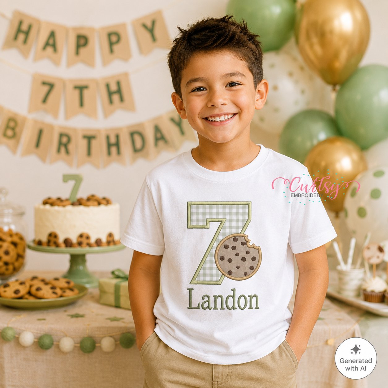 7th Birthday Cookie Applique Design _ Logo 2