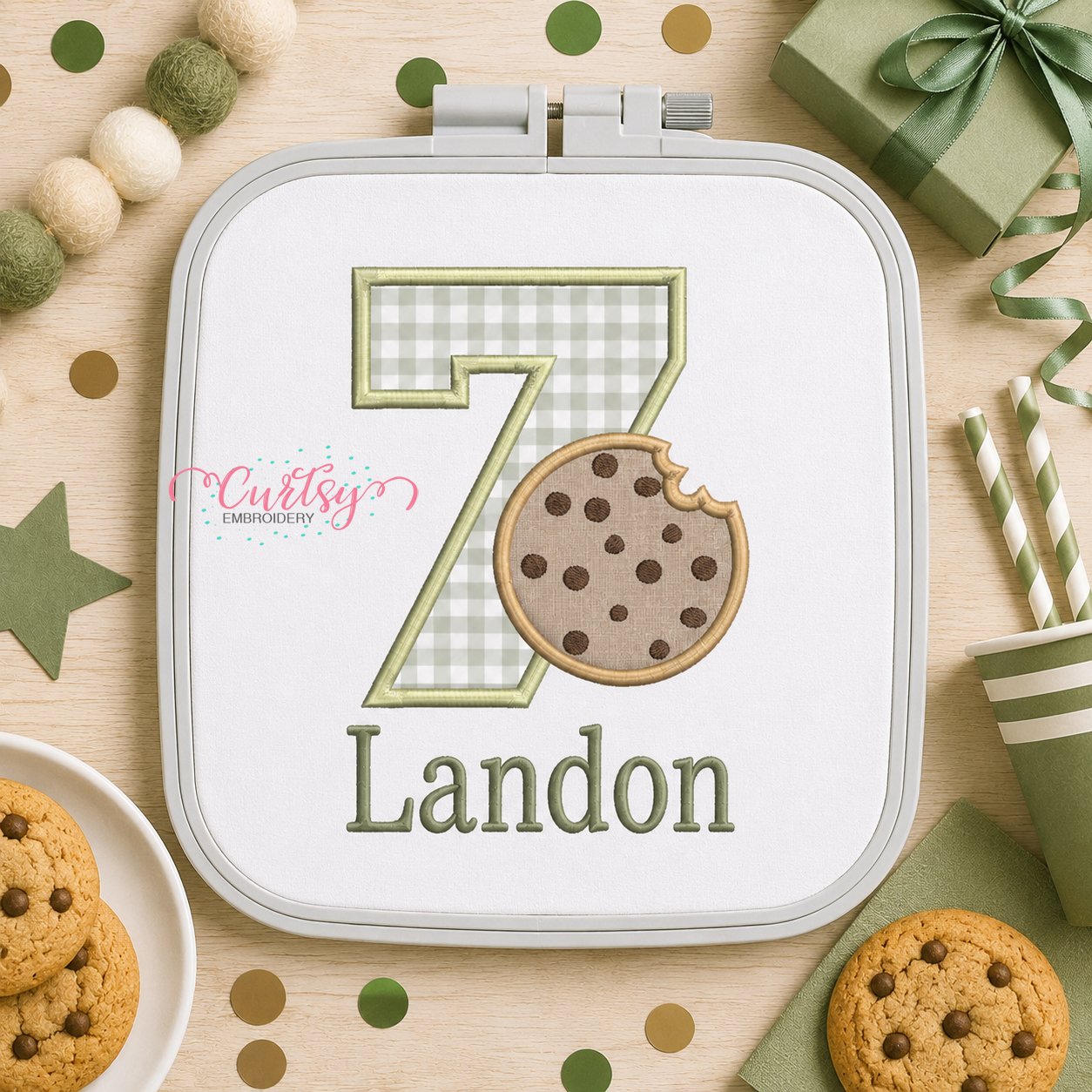 7th Birthday Cookie Applique Design _ Logo 3