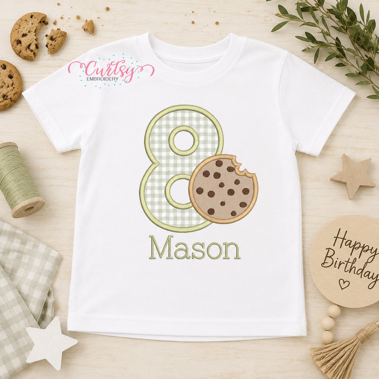 8th Birthday Cookie Applique Design _ Logo 1