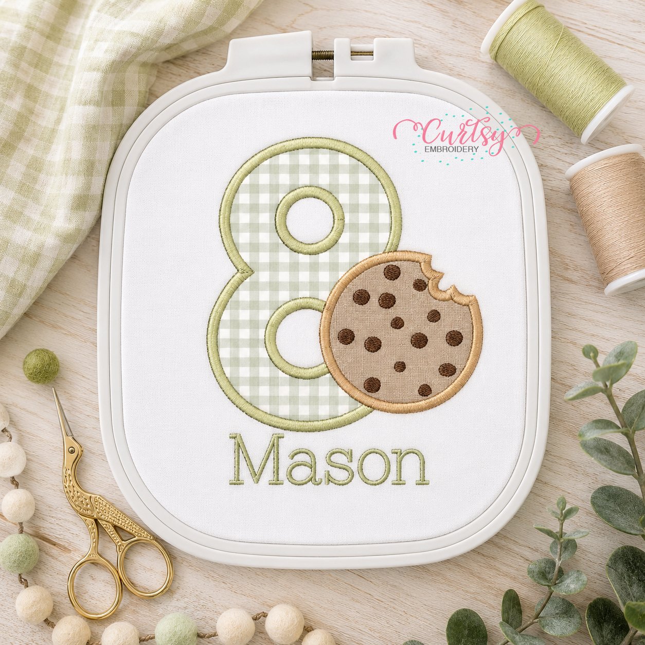 8th Birthday Cookie Applique Design _ Logo 3