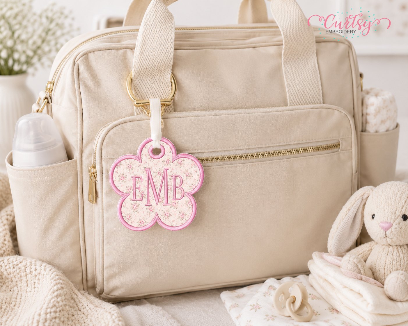 Flower Tag Applique Design _ Logo 1