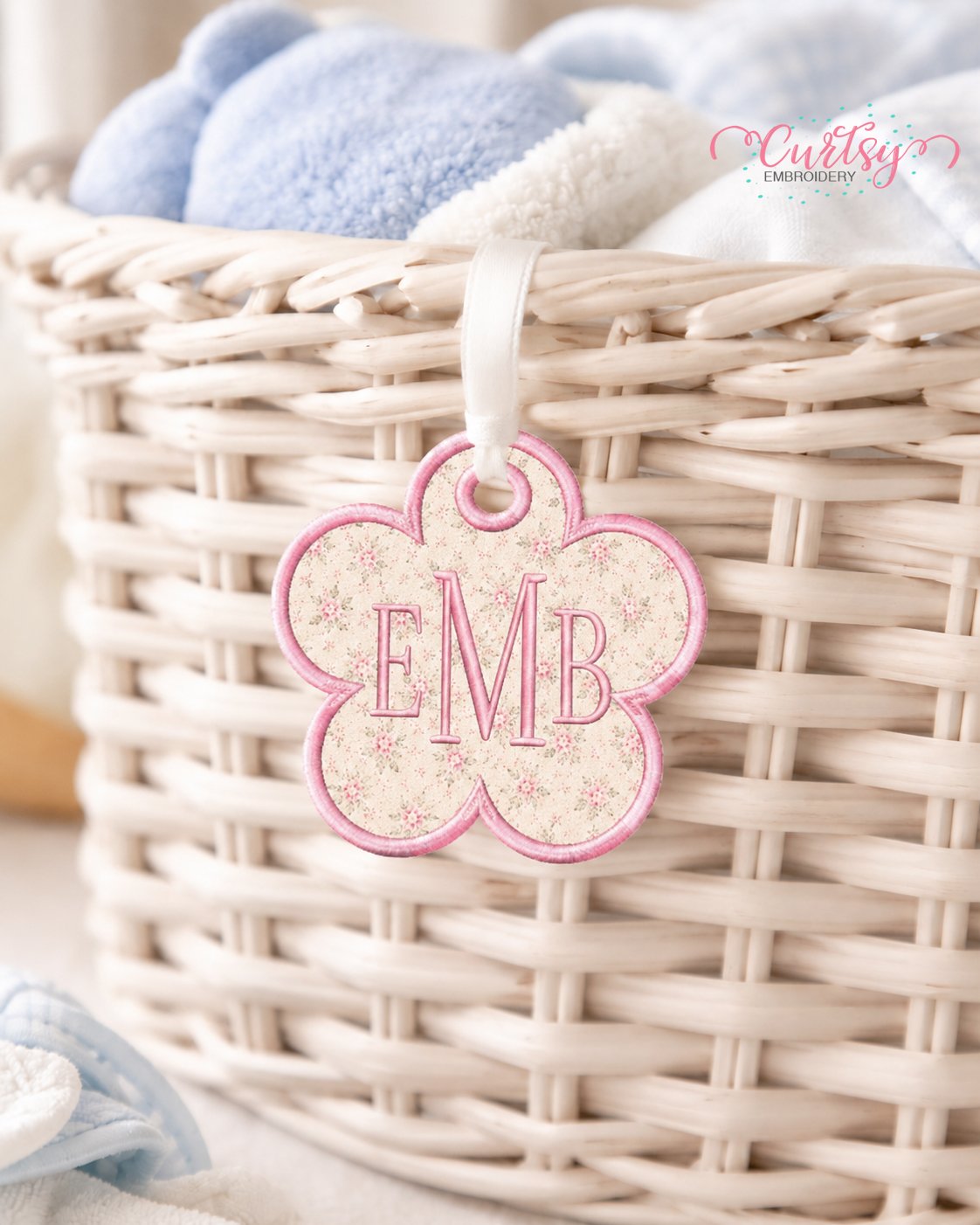 Flower Tag Applique Design _ Logo 3