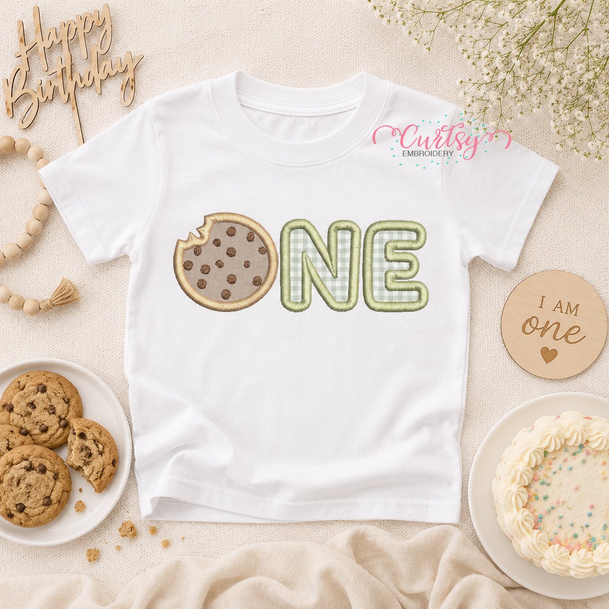 ONE Cookie Applique Design _ Logo `