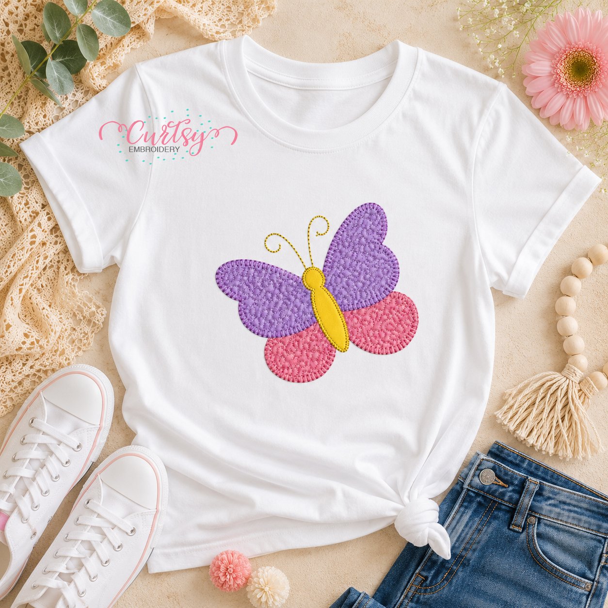 Quilted Butterfly Applique Design _ Logo 1