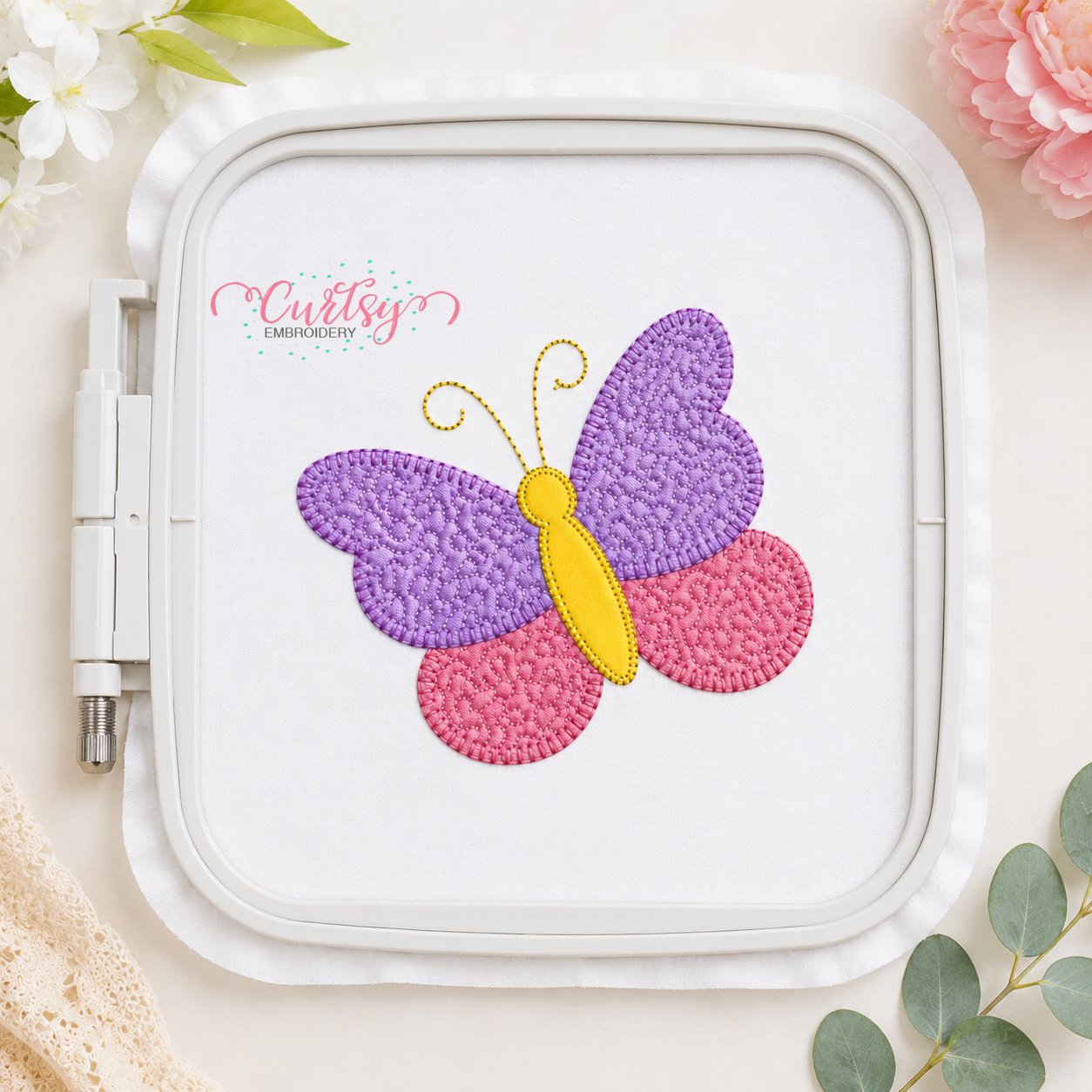 Quilted Butterfly Applique Design _ Logo 3