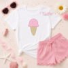 Quilted Ice Cream Cone Applique Design _ Logo 1
