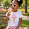 Quilted Ice Cream Cone Applique Design _ Logo 2