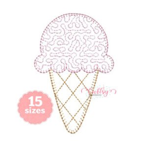 Quilted Ice Cream Cone Applique