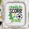 Ready to Score in 1st Grade Soccer Applique Design _ Logo 3