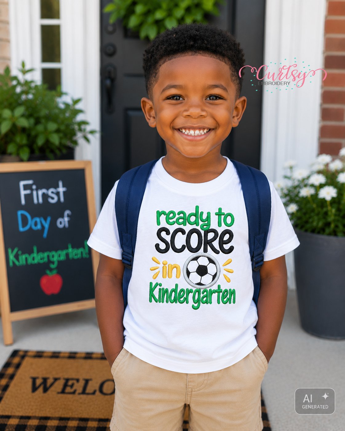 Ready to Score in Kindergarten Soccer Applique Design _ Logo 2 Ready to Score in Kindergarten Soccer Applique Design _ Logo 2