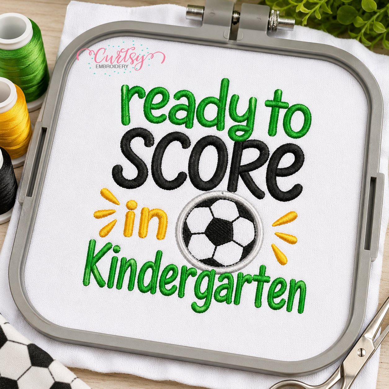 Ready to Score in Kindergarten Soccer Applique Design _ Logo 3 Ready to Score in Kindergarten Soccer Applique Design _ Logo 3
