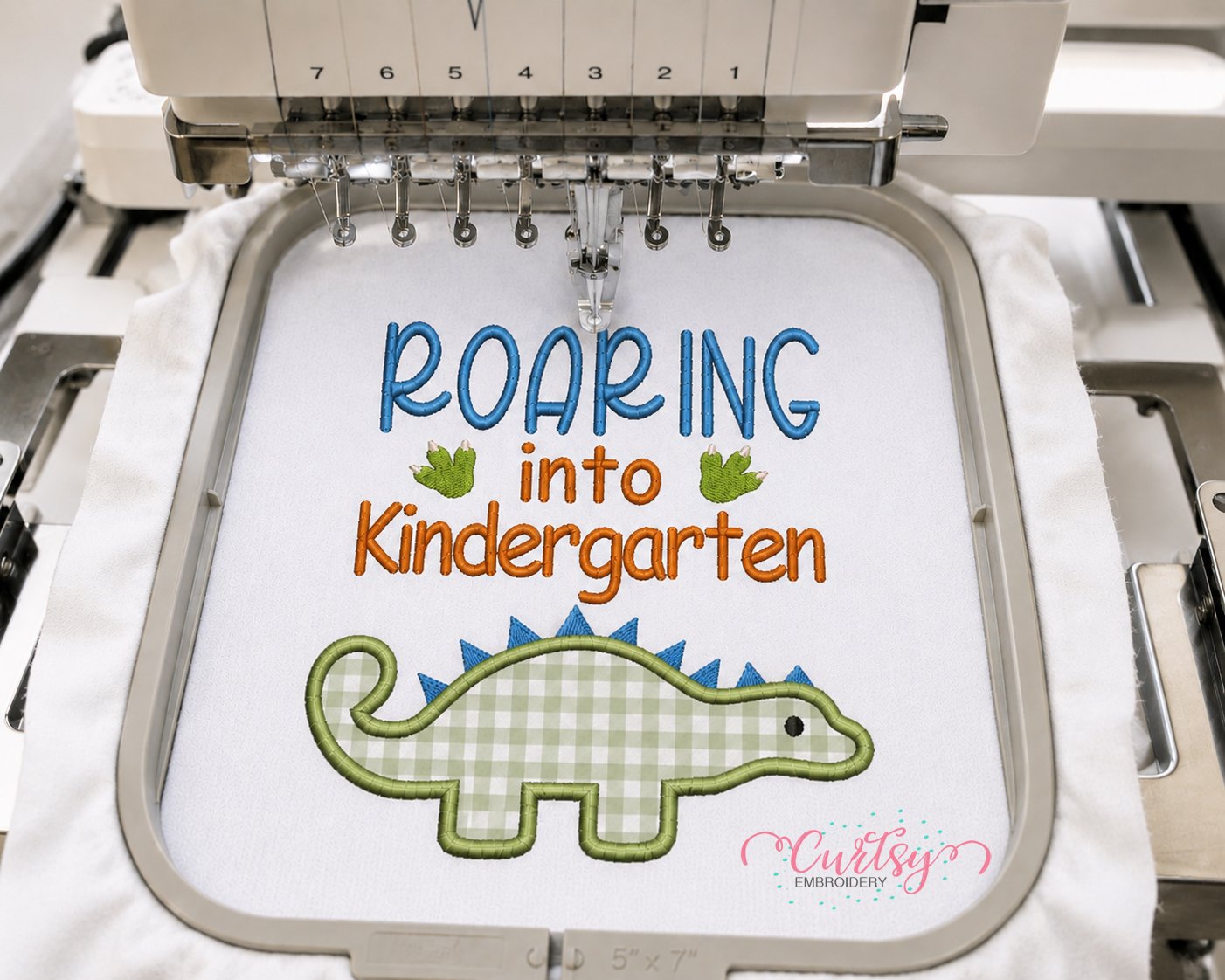 Roaring into Kindergarten Applique Design _ Logo 3 Roaring into Kindergarten Applique Design _ Logo 3