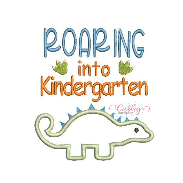 Roaring into Kindergarten Applique Design _ Website Roaring into Kindergarten Applique Design _ Website