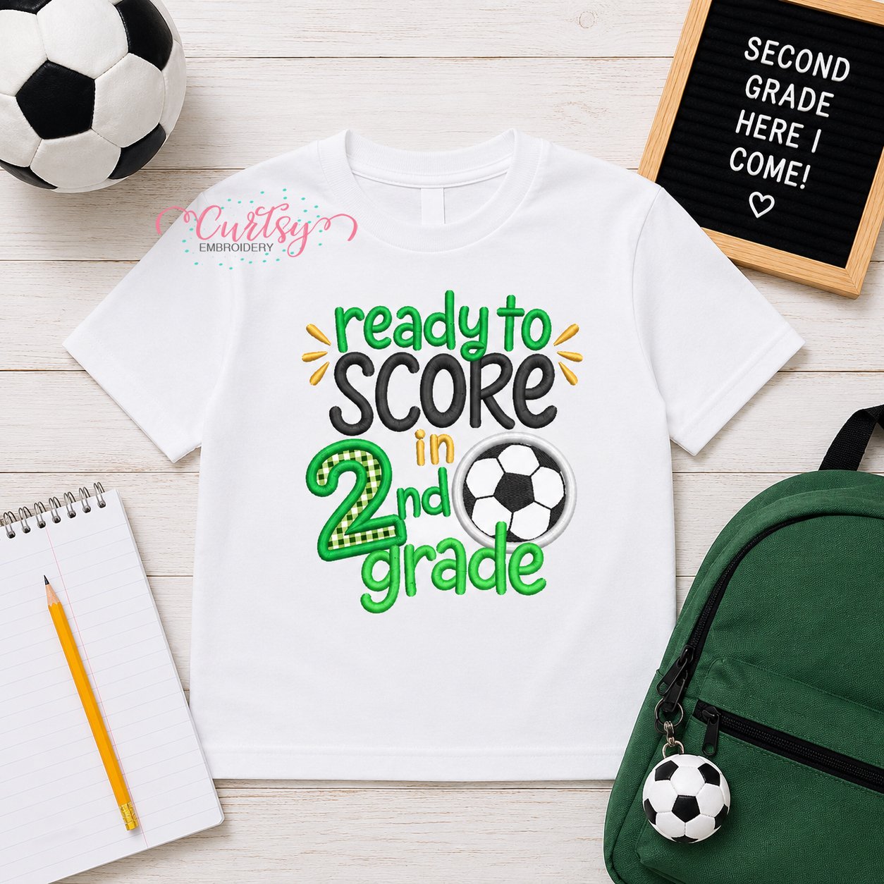 Score in 2nd Grade Soccer Applique Design _ Logo 1 Score in 2nd Grade Soccer Applique Design _ Logo 1