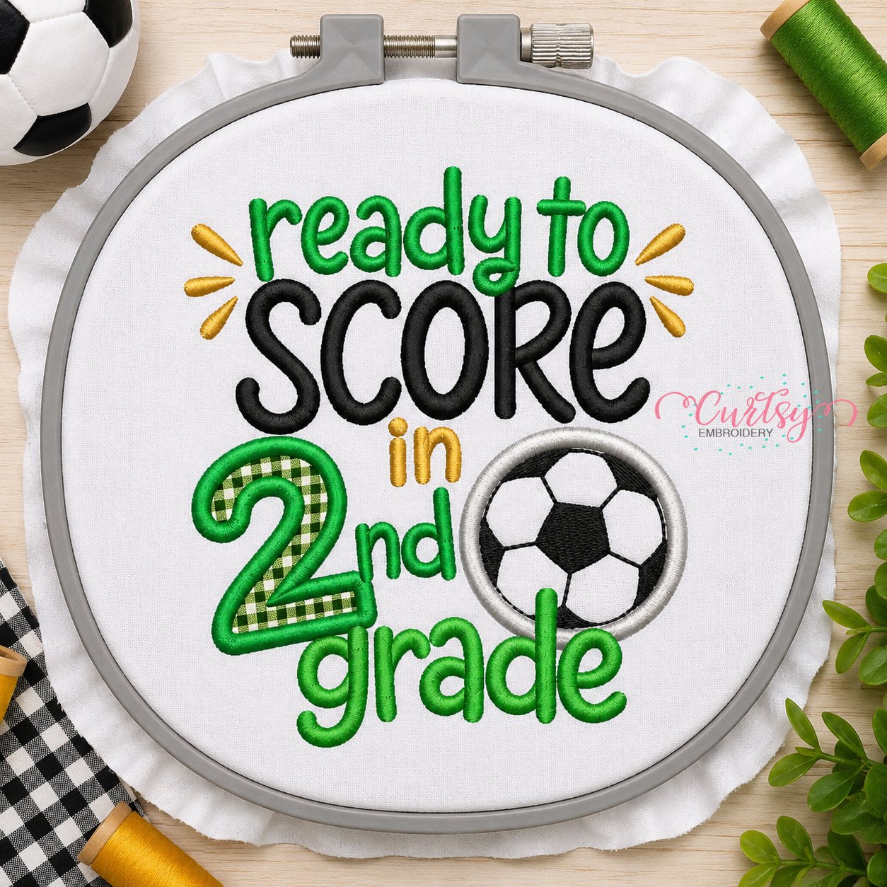 Score in 2nd Grade Soccer Applique Design _ Logo 3 Score in 2nd Grade Soccer Applique Design _ Logo 3