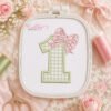1st Birthday Bow Applique Design _ Logo 3