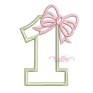 1 Bow Applique Embroidery Design