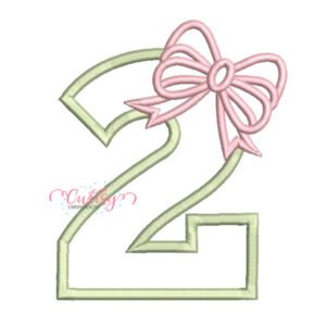 2 Bow Applique Embroidery Design